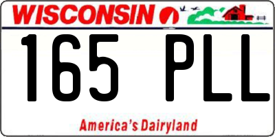 WI license plate 165PLL