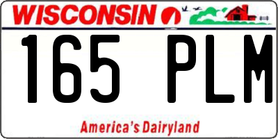 WI license plate 165PLM