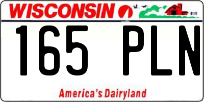 WI license plate 165PLN