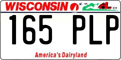 WI license plate 165PLP