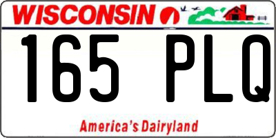 WI license plate 165PLQ