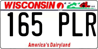 WI license plate 165PLR