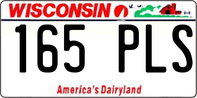WI license plate 165PLS