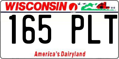 WI license plate 165PLT