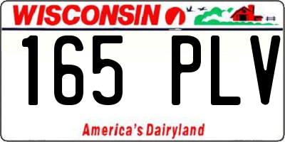 WI license plate 165PLV