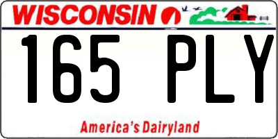 WI license plate 165PLY