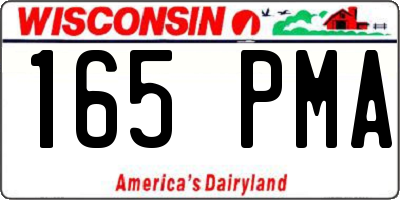 WI license plate 165PMA