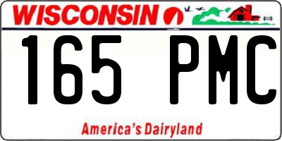 WI license plate 165PMC