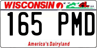 WI license plate 165PMD
