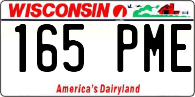 WI license plate 165PME