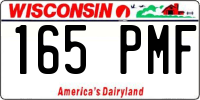 WI license plate 165PMF