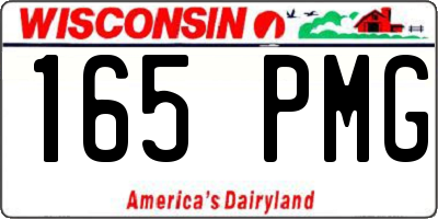 WI license plate 165PMG