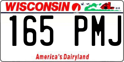 WI license plate 165PMJ