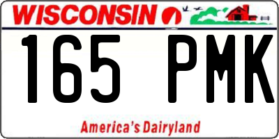 WI license plate 165PMK