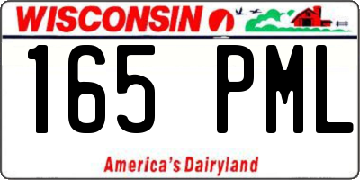 WI license plate 165PML