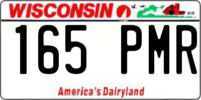 WI license plate 165PMR