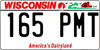 WI license plate 165PMT