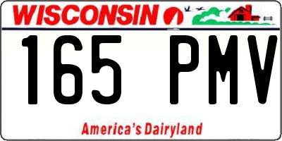 WI license plate 165PMV
