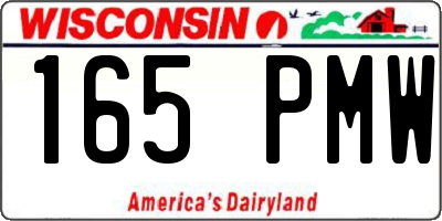 WI license plate 165PMW