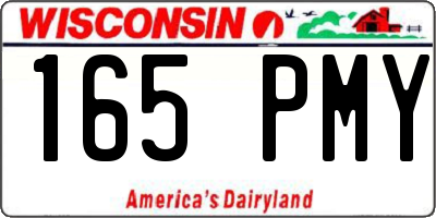 WI license plate 165PMY