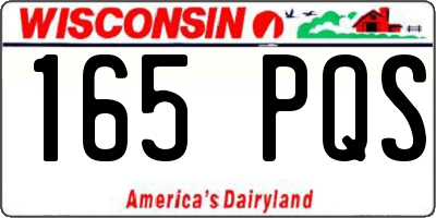 WI license plate 165PQS