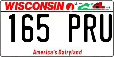 WI license plate 165PRU