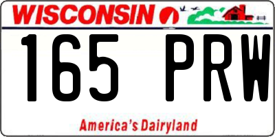 WI license plate 165PRW