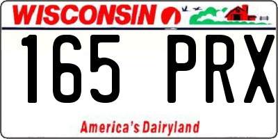 WI license plate 165PRX