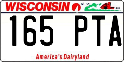 WI license plate 165PTA
