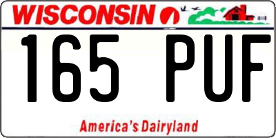 WI license plate 165PUF