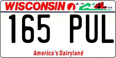 WI license plate 165PUL