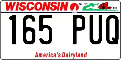 WI license plate 165PUQ
