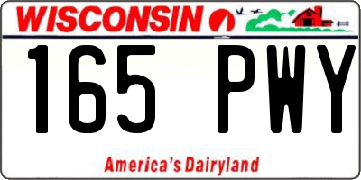 WI license plate 165PWY