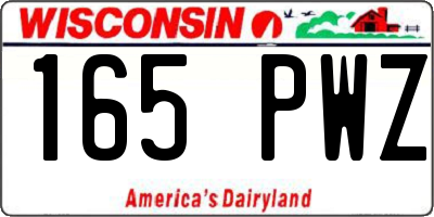 WI license plate 165PWZ