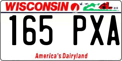 WI license plate 165PXA