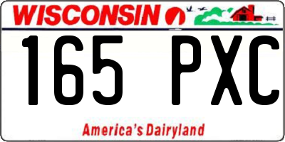 WI license plate 165PXC