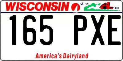 WI license plate 165PXE
