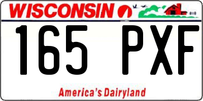 WI license plate 165PXF