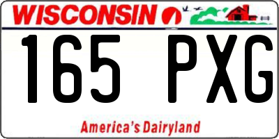 WI license plate 165PXG
