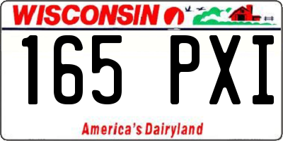 WI license plate 165PXI