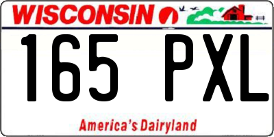 WI license plate 165PXL