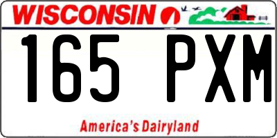 WI license plate 165PXM