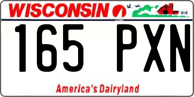 WI license plate 165PXN