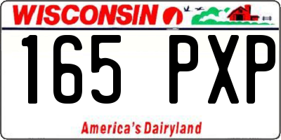 WI license plate 165PXP