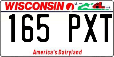 WI license plate 165PXT