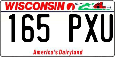 WI license plate 165PXU