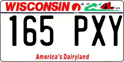 WI license plate 165PXY