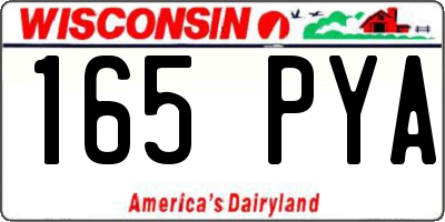 WI license plate 165PYA