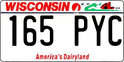 WI license plate 165PYC
