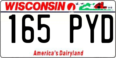 WI license plate 165PYD
